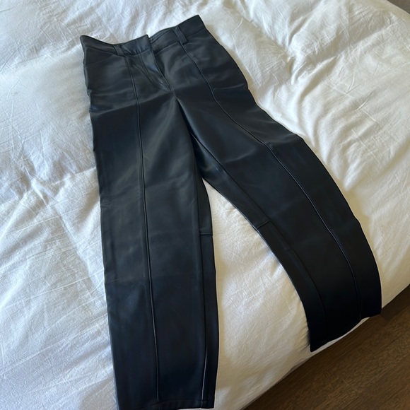H&M Pants & Jumpsuits Hm Vegan Leather Straight Leg Pants Poshmark